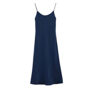Washable Silk Midi Slip Dress Elegant Minimal Chic Adjustable Straps